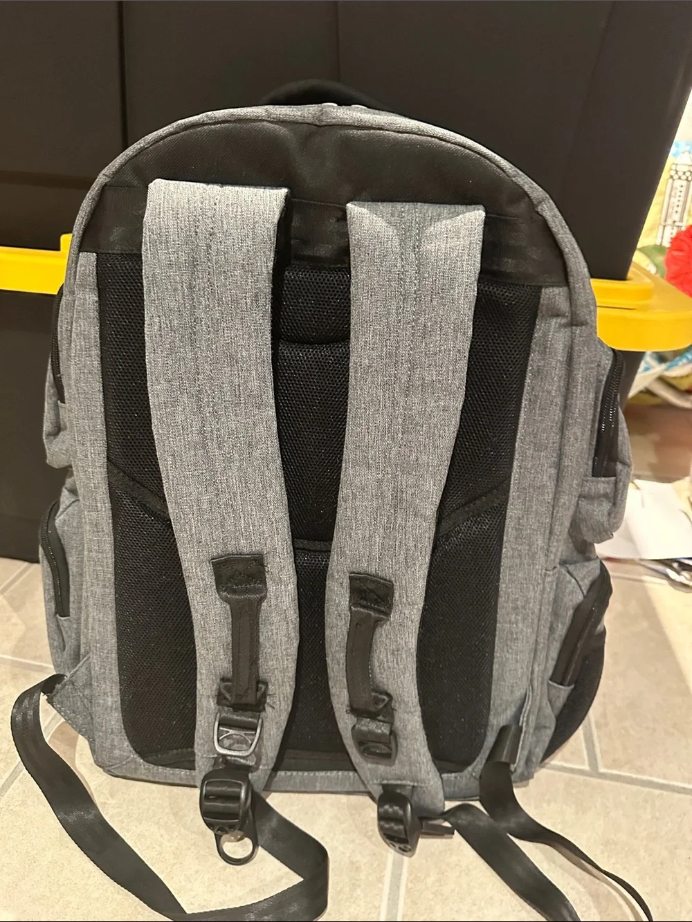 Original Penguin Gray and Brown Multi-Zip Everyday Backpack. Great condition!